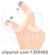 Clipart Of A Caucasian Hand Zooming On A Touch Screen Royalty Free Vector Illustration