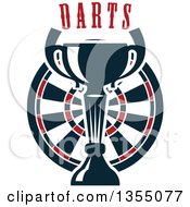 Poster, Art Print Of Trophy Cup Over A Dart Board Under Text