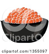 Clipart Of A Cartoon Bowl Of Red Caviar Royalty Free Vector Illustration