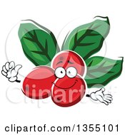 Cartoon Arabica Coffee Berries And Leaves Character