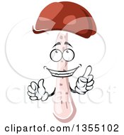 Clipart Of A Cartoon Boletus Mushroom Character Royalty Free Vector Illustration