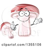Clipart Of A Cartoon King Bolete Mushroom Character Giving A Thumb Up Royalty Free Vector Illustration