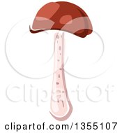 Clipart Of A Cartoon Boletus Mushroom Royalty Free Vector Illustration