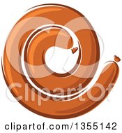 Clipart Of A Cartoon Spicy Pork Sausage Royalty Free Vector Illustration