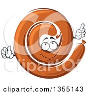 Clipart Of A Cartoon Spicy Pork Sausage Character Royalty Free Vector Illustration