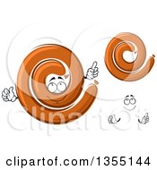 Clipart Of A Cartoon Face Hands And Spicy Pork Sausages Royalty Free Vector Illustration
