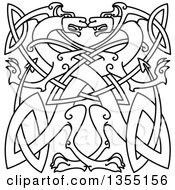 Poster, Art Print Of Lineart Celtic Dragons Knot
