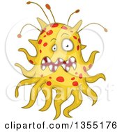 Clipart Of A Cartoon Germ Virus Or Monster Royalty Free Vector Illustration