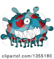 Poster, Art Print Of Cartoon Germ Virus Or Monster