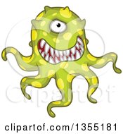 Clipart Of A Cartoon Germ Virus Or Monster Royalty Free Vector Illustration