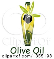 Clipart Of A Bottle Of Olive Oil Over Text Royalty Free Vector Illustration