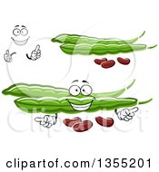 Poster, Art Print Of Cartoon Face Hands And Pea Pods