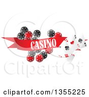 Poster, Art Print Of Casino Banner With Playing Cards And Poker Chips