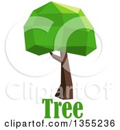 Clipart Of A Low Poly Geometric Tree Over Text Royalty Free Vector Illustration