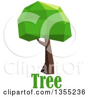 Poster, Art Print Of Low Poly Geometric Tree Over Text