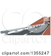 Clipart Of A Road Leading To A Tunnel Royalty Free Vector Illustration