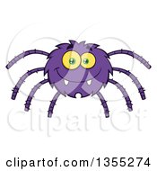Cartoon Happy Purple Spider