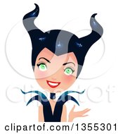 Clipart Of A Friendly Maleficent Witch Presenting Royalty Free Vector Illustration by Melisende Vector