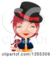 Poster, Art Print Of Friendly Red Haired Witch Presenting