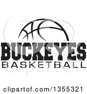 Poster, Art Print Of Black And White Ball With Buckeyes Basketball Text