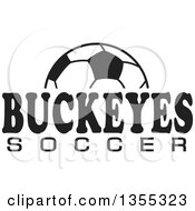Clipart Of A Black And White Ball And BUCKEYES SOCCER Team Text Royalty Free Vector Illustration