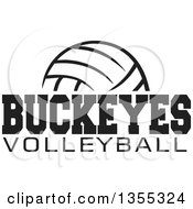 Poster, Art Print Of Black And White Ball With Buckeyes Volleyball Text