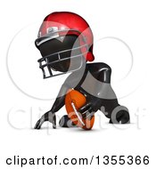 Poster, Art Print Of 3d Reflective Black Man American Football Player On A White Background