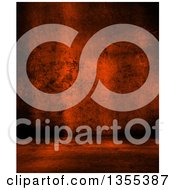 Clipart Of A Reddish Orange Grunge Halloween Or Horror Background Royalty Free Illustration