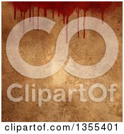 Poster, Art Print Of Border Of Dripping Blood Over Grunge