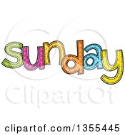 Poster, Art Print Of Cartoon Stitched Sunday Day Of The Week