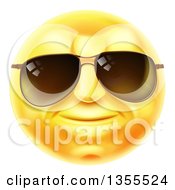 Poster, Art Print Of 3d Yellow Male Smiley Emoji Emoticon Face Wearing Sunglasses