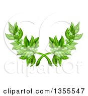 Poster, Art Print Of Crossed Green Peace Olive Branches With Tiny Fruits