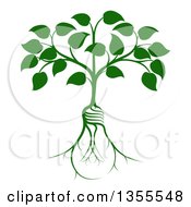 Clipart Of A Leafy Heart Shaped Tree With Light Bulb Shaped Roots Royalty Free Vector Illustration by AtStockIllustration