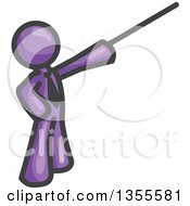 Purple Business Man Using A Pointer Stick
