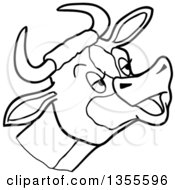 Poster, Art Print Of Cartoon Black And White Mooing Cow Head