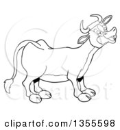 Poster, Art Print Of Cartoon Black And White Mooing Cow