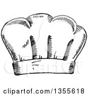 Clipart Of A Black And White Sketched Chef Toque Hat Royalty Free Vector Illustration by Vector Tradition SM