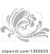 Clipart Of A Gray Splash Or Surf Wave Royalty Free Vector Illustration