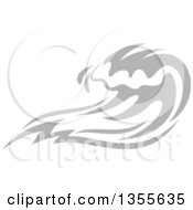 Clipart Of A Gray Splash Or Surf Wave Royalty Free Vector Illustration