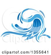 Poster, Art Print Of Blue Splash Or Surf Wave