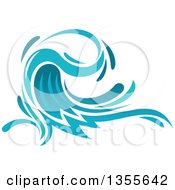 Poster, Art Print Of Blue Splash Or Surf Wave