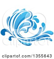 Poster, Art Print Of Blue Splash Or Surf Wave