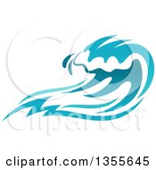 Clipart Of A Blue Splash Or Surf Wave Royalty Free Vector Illustration
