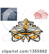Poster, Art Print Of Beautiful Ornate Henna Lotus Flowers