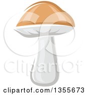 Clipart Of A Cartoon Bolete Mushroom Royalty Free Vector Illustration