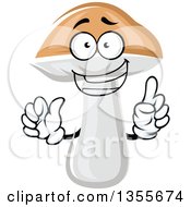 Clipart Of A Cartoon Bolete Mushroom Character Royalty Free Vector Illustration