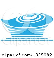 Clipart Of A Blue Sports Stadium Arena Building Royalty Free Vector Illustration