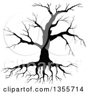 Poster, Art Print Of Black Silhouetted Bare Tree