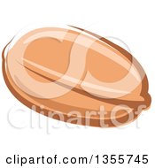 Clipart Of A Cartoon Pistachio Nut Royalty Free Vector Illustration