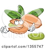 Clipart Of A Cartoon Pistachio Nuts Character Royalty Free Vector Illustration